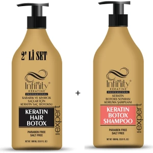 Infinity Professional Keratin Onarıcı Yıpranmış Kuru Saç Botoksu + Keratin Şampuan 1000 ml  Set