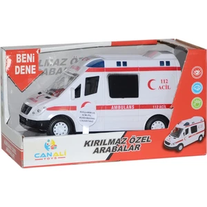 Can Ali Toys Işıklı Sesli Pilli Ambulans Erkek Çocuklar İçin Eğitici Oyun 112 Acil Temalı