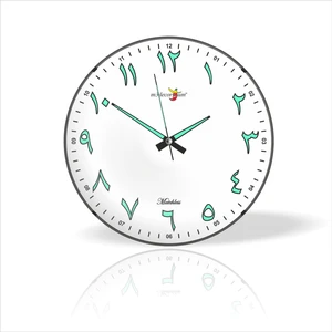 M3 Decorium Gece Karanlıkta Görünen Arapça Rakkamlı Büyük Fosforlu Beyaz Zeminli 35 cm Sessiz Camlı Duvar Saati