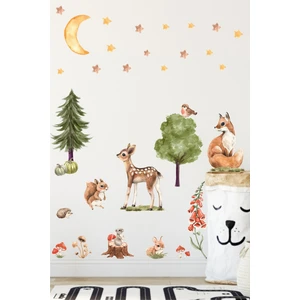 Piksel Grafik Orman Arkadaşlar Çocuk Odası Sticker