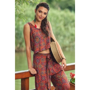 Los Banditos Bohem Beli Lastikli Düğmeli Tulum Elbise