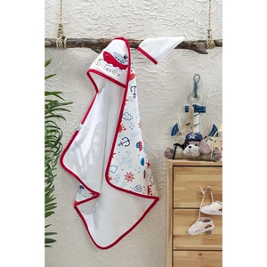 Vevien Home Dijital Baskılı Nakışlı Bebek Havlusu + Kese  Kırmızı