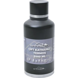 Campout Çift Katmanlı Termos 2000ML Siyah