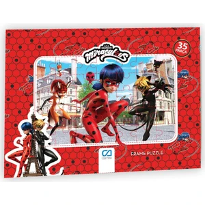 Ca Games Miraculous Uğur Böceği ve Kara Kedi Frame Puzzleyapboz 35 Parça Kırmızı