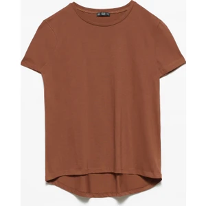 3471 Bisiklet Yaka Basic T-Shirt-Kahve