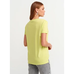 3470 V Yaka Basic T-Shirt-Lime