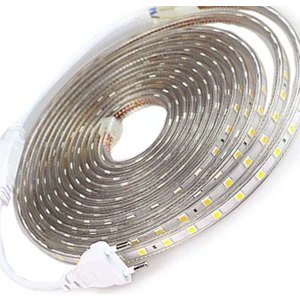 Triline 220V Fişli Silikonlu Beyaz Şerit LED 3 Çipli Smd 5050 - 5metre