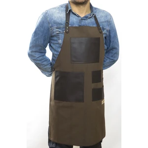 Özel Tasarım Barista Ahşap Seramik Kuaför Önlüğü 01 Koyu Kahve