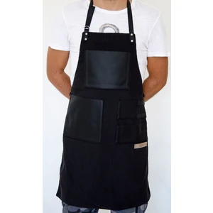 Özel Tasarım Barista Ahşap Seramik Kuaför Önlüğü 01 Siyah