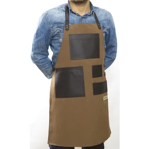 Özel Tasarım Barista Ahşap Seramik Kuaför Önlüğü 01 Kahve