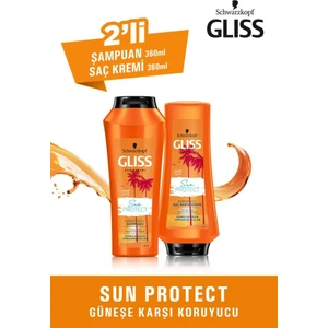 Schwarzkopf Glıss Sun Protect Şampuan 360 ml + Glıss Sun Protect Saç Kremi 360 ml