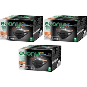 Evony Elastik Kulaklı Siyah Maske 150 Adet