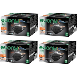 Evony Elastik Kulaklı Siyah Maske 200 Adet