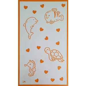 Stencil Şablon 34*60CM Sevimli Deniz Canlıları