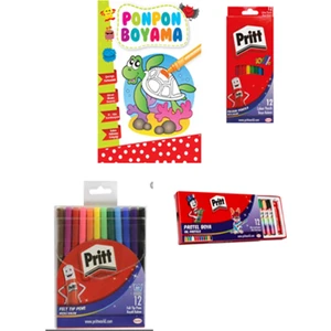 Boya Pritt Kuru, Keçeli, Pastel Boya 3'lü
