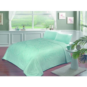 Çift Kişilik Jakarlı Pike Takımı Serafina Turkuaz