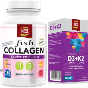 Collagen Tip 1-3 Balık Kollajen Cla Biotin 180 Tablet+Vitamin D3-K2