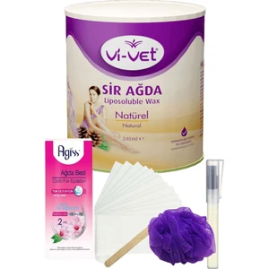 Vivet Natürel Konserve Sir Ağda Seti 240ML + Bez + Lif + Kalempar/ Ağda Seti 4 Parça