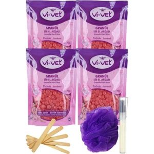 Vivet Pudralı Inci Boncuk Granül Sir El Ağdası 250GR 4'lü Set + Spatula + Lif + Kalemparf