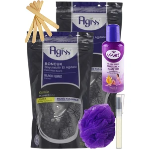 Agiss Siyah Inci Boncuk Granül Sir El Ağdası 250GR 2'li Set + Yağ + Spatula + Lif + Kalemparf
