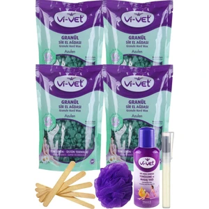 Vivet Azulen Inci Boncuk Granül Sir El Ağdası 250GR 4'lü Set + Yağ + Spatula + Lif + Kalemparf
