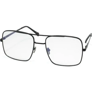 Unisex Siyah Çerçeveli Şeffaf Kare Cam Gözlük