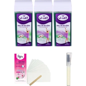 Vivet Azulen Kartuş Roll On Sir Ağda 100 ml x 3'LÜ + Bez + Kalempar