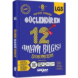 Ankara Yayıncılık 8.Sınıf  Güçlendiren 12'li Anlam Bilgisi Denemeleri