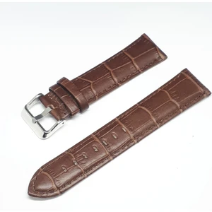 Atasaat 22MM Kahverengi Croco Bombeli Deri Saat Kayışı Kordonu 22X20