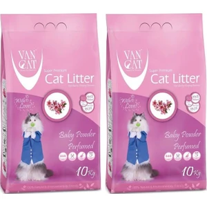 Van Cat Kokulu  Baby Powder Parfümlü Kedi Kumu 10 kg 2 Adet