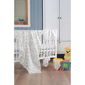 Evim Home Müslin Bebek Battaniye + Ağız Bezi (4'lü) 120 x 120 cm Sarı Pamira