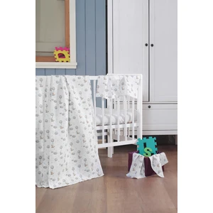 Evim Home Müslin Bebek Battaniye + Ağız Bezi (4'lü) 90 x 80 cm Mavi Pamira