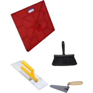 Usta Sıvacı Seti 4 Parça - Sıva Küreği + Alçı Mala 35CM +Su Serpme Fırçası + Sıva Malası