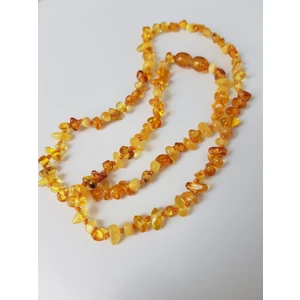 Kehribar Sarayı Damla Kehribar Miğren Kolyesi Natural Parlak 53 cm Düğümlü Tasarım