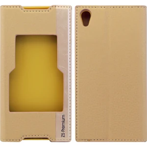 Sony Xperia Z5 Premium Uyumlu Kapaklı Kılıf Kapaklı Kılıf Gold