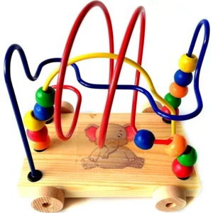 Ahşap Sevimli Hayvan Koordinasyon Boncuklu Labirent Ahşap Helezon Oyuncak