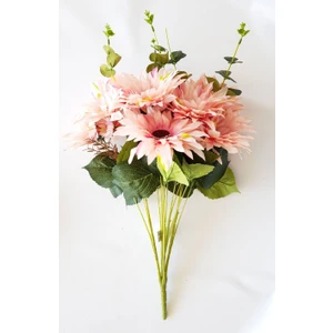 Adresi Yapay Çiçek Yapay  5 Anadal  Büyük Kafa Krizantem Demeti 55 cm Açık Pembe