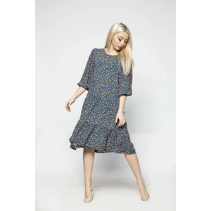 Mark Jovia Lacivert Çicekli Elbise