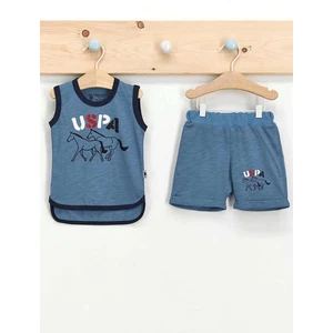 U.S. Polo Assn. 2'li Şortlu Takım Erkek Bebek Mavi