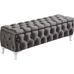 Yatak Ucu Pufu Cappy Bench Sandıklı Ayakucu Pufu Antrasit Gri