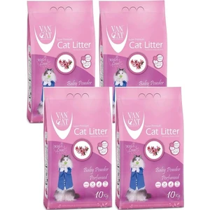 Van Cat  Baby Powder İnce Topaklaşan Bebek Pudralı Kedi Kumu 10 kg x 4