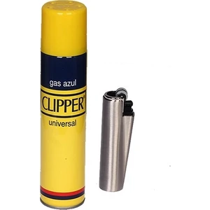 Clipper Gümüş Renk Gazlı Çakmak + Clipper Çakmak Gazı