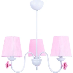 Özpolat Aydınlatma Samara 3 Lü Avize Beyaz (Pembe Şapkalı)
