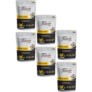 Tahılsız Yetişkin Sterilised Kısırlaştırılmış Tavuklu Yaş Kedi Maması 85 gr 6 Adet