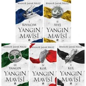 Yangın Mavisi Serisi 5 Kitap Set - Binnur Şafak Nigiz - Kıvılcım - Ateş - Yangın - Kor - Kül