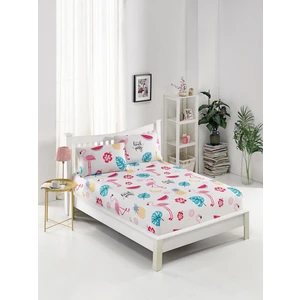 Enlora Home Pes Lastikli Çarşaf Seti Çift Kişilik Kokteyl Beyaz