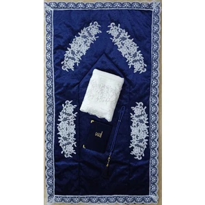 Lamazi Home Lamazihome 4 Parça Lacivert Seccade Seti Seccade Takımı Çeyizlik Papatya