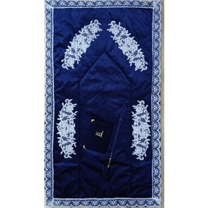 Lamazi Home Lamazihome 3 Parça Lacivert Seccade Seti Seccade Takımı Çeyizlik Papatya