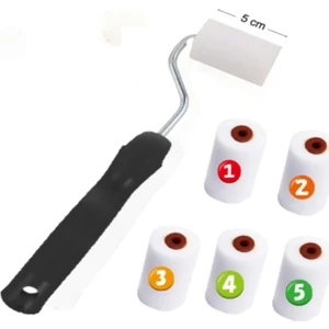Sünger Rulo Fırça 5 cm + 5 Yedekli