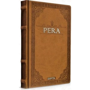 Pera Çizgisiz Deri Kapak Ciltli Defter 17 x 24 cm Turuncu